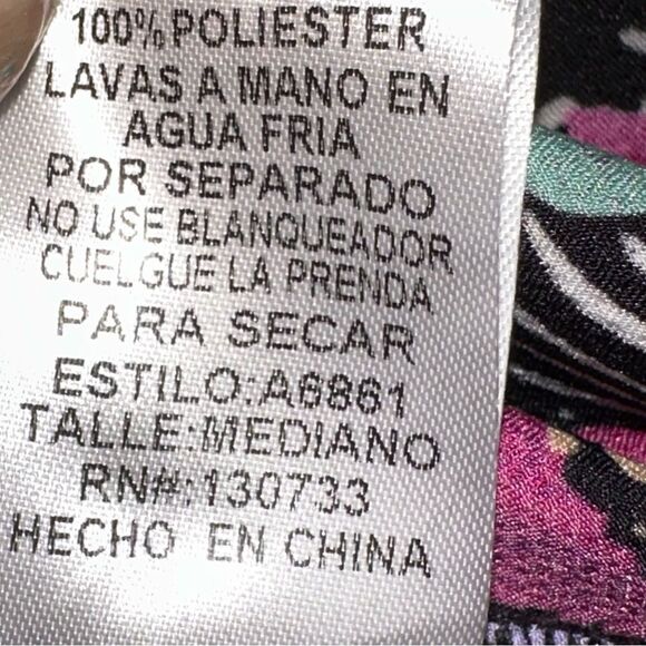 UMGEE Floral Mini Tunic Dress babydoll 3/4 elastic sleeve sz M - Picture 7 of 10